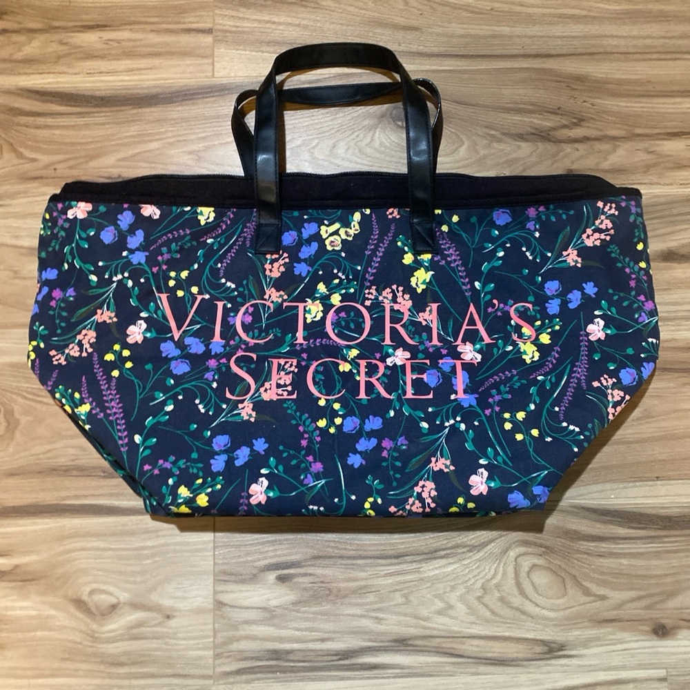 Victoria's Secret Black Floral Tote